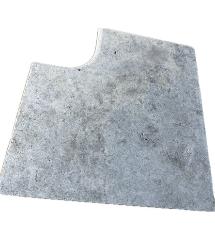 Silver travertine internal corner bullnose paver 610x406x30